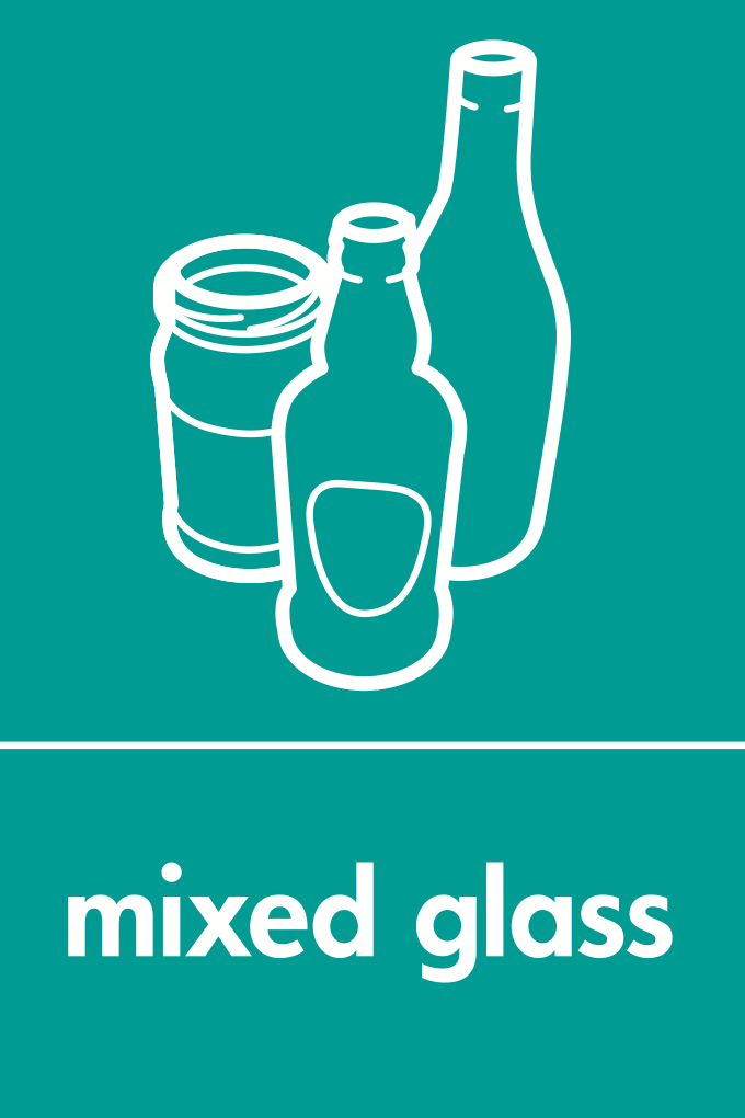 Recycling Mixed Glass Sign-596B