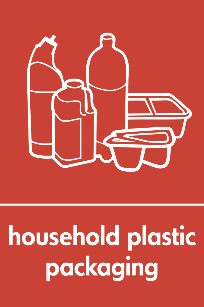 Recycling Household Plastic Packaging Sign-597B
