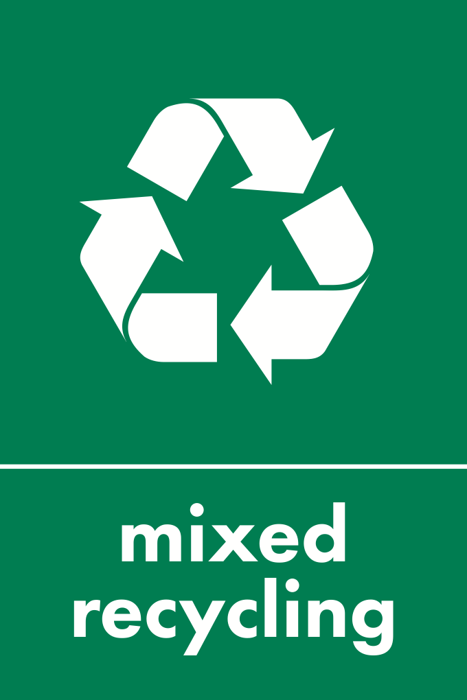 Mixed Recycling Sign-600B