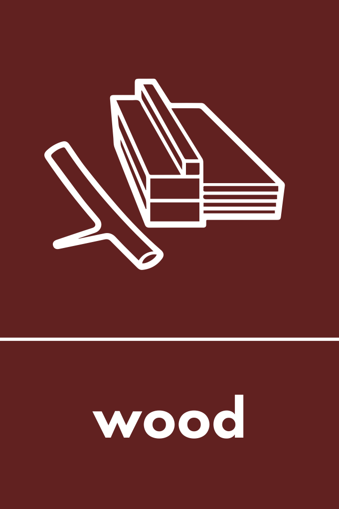 Recycling Wood Sign-609B