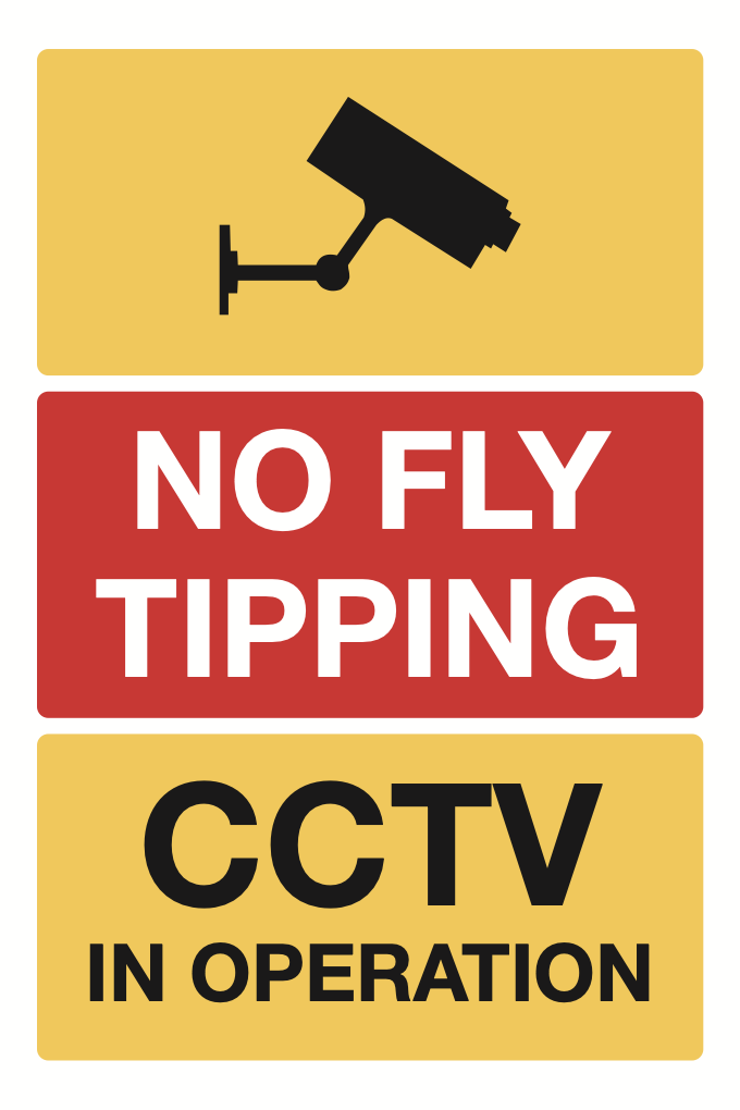 No Fly Tipping CCTV Sign-615B