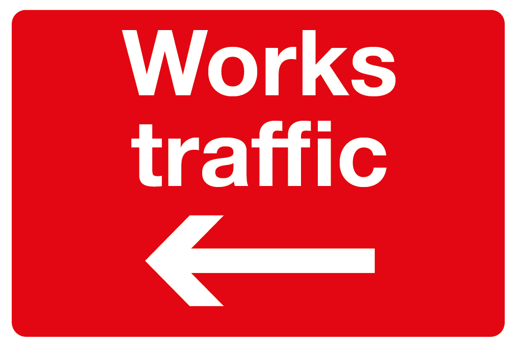 Works Traffic Left Arrow Sign-620B