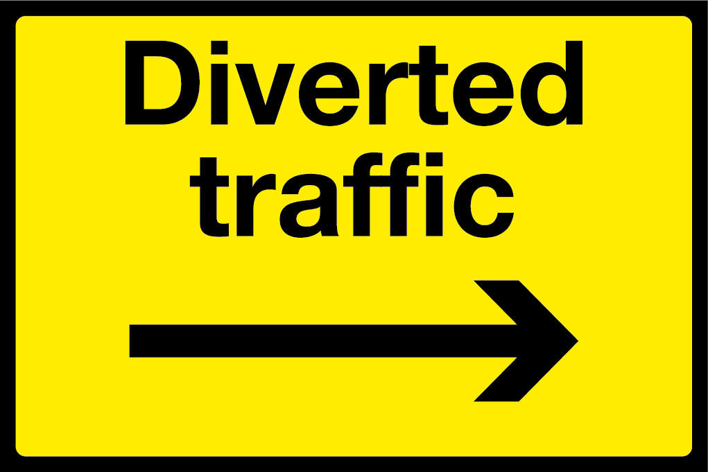 Diverted Traffic Right Arrow Sign-630B