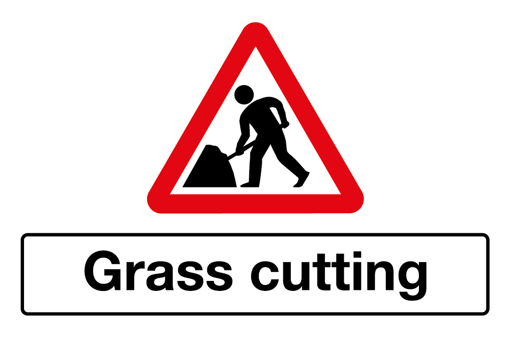 Men At Work Grass Cutting Sign-636B