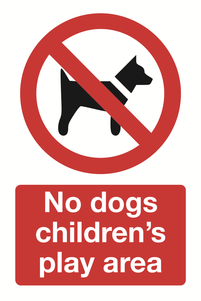 No Dogs Children Play Area Sign-650B