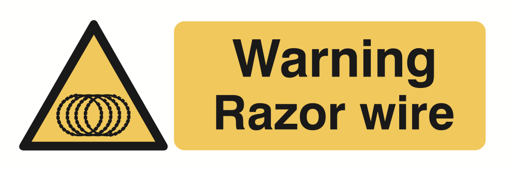 Warning Razor Wire Sign-665A