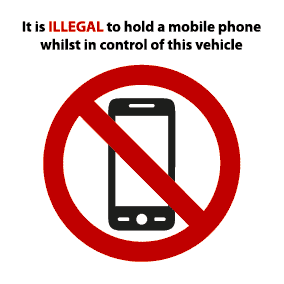 Illegal To Hold Mobile Phone While Driving Sign-683P