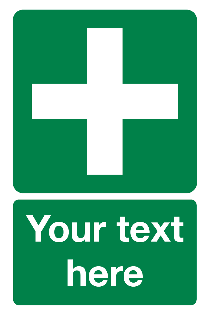 First Aid Kit Your Text Here Sign-696B