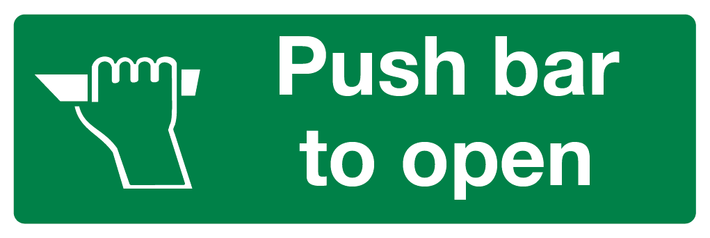 Push Bar To Open Sign-858A