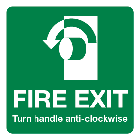 Fire Exit Turn Handle Anti Clockwise Sign-860P