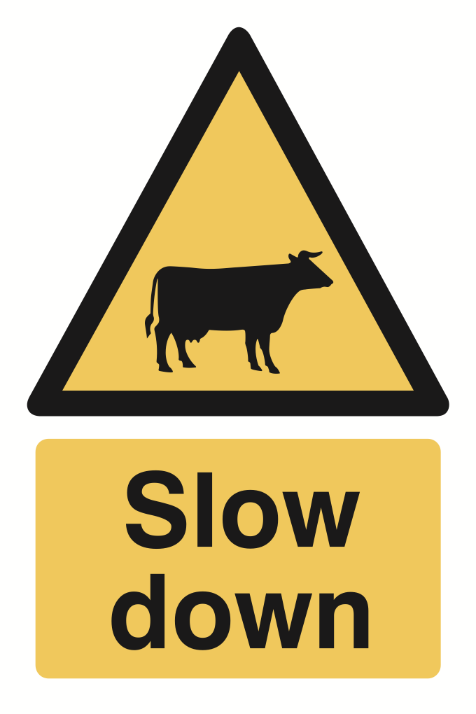 Slow Down Cattle Sign-927B