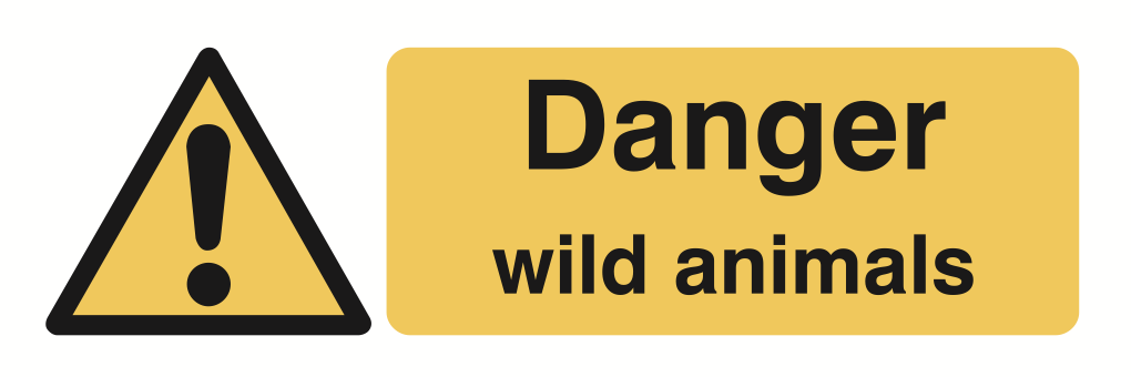 Danger Wild Animals Sign-933A