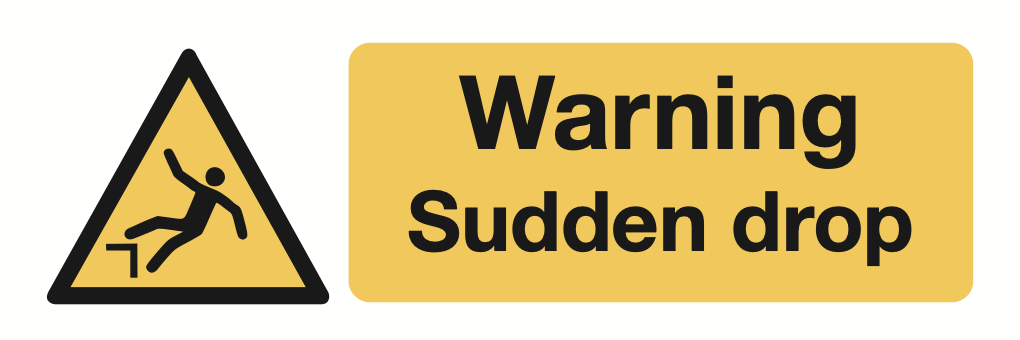Warning Sudden Drop Sign-945A
