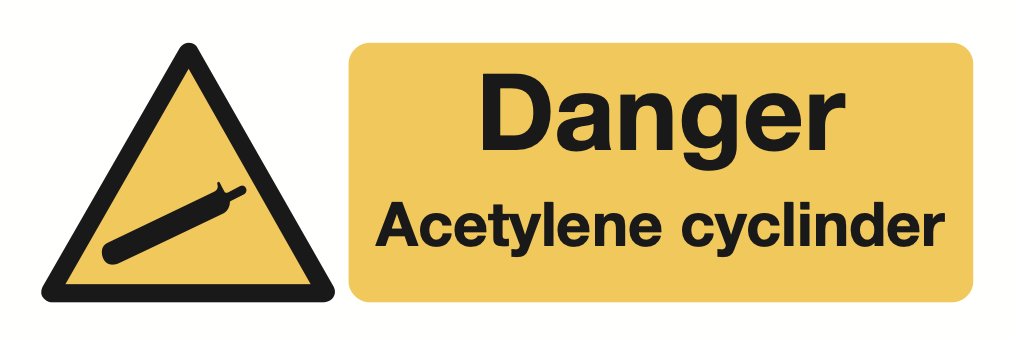 Danger Acetylene Cylinder Sign-949A