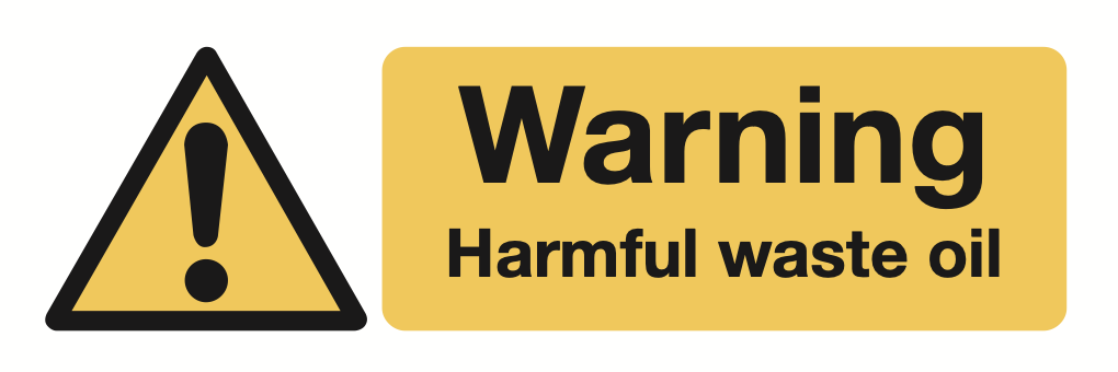 Warning Harmful Waste Oil Sign-952A